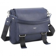 luigisanto ladies` dark blue eco-leather shoulder bag