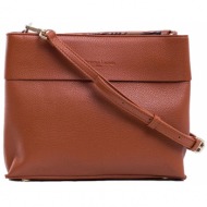 ladies` brown eco-leather shoulder bag