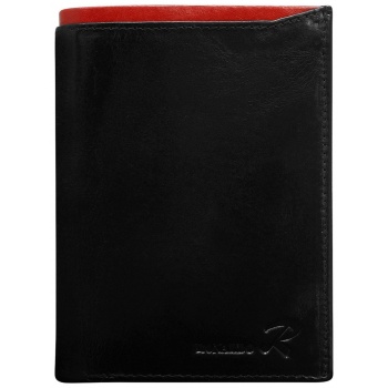 men`s black leather wallet with a red insert σε προσφορά