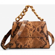 brown women patterned small crossbody handbag guess tullia - women