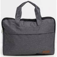 gray textile laptop bag