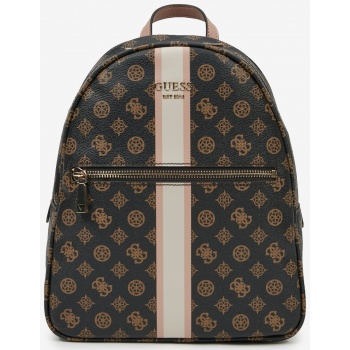 dark brown women`s patterned backpack guess vikky - women