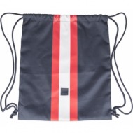 striped gym bag navy/fire red/white