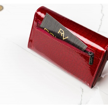 red lacquered leather wallet