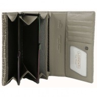 gray leather wallet with an animal motif