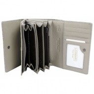 women`s gray horizontal wallet made of natural leather