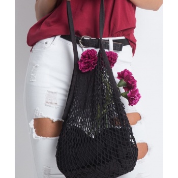 black fishnet bag