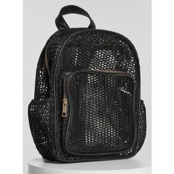 lady backpack mesh transparent black