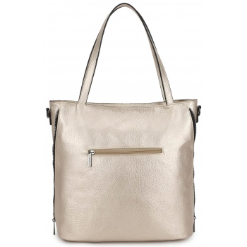 gold shopper bag with adjustable strap luigisanto