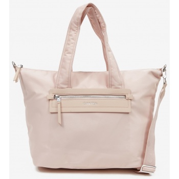 light pink women`s large crossbody handbag calvin klein  σε προσφορά