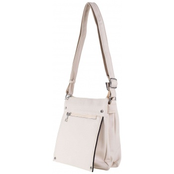 ladies` light beige shoulder bag with an adjustable strap