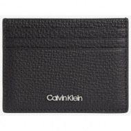 calvin klein black leather credit card case - men
