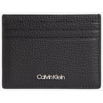calvin klein black leather credit card case - men σε προσφορά