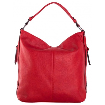 red roomy shoulder bag made of eco leather