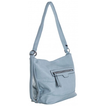 light blue backpack bag 2in1 made of ecological leather