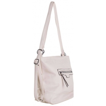 light beige backpack bag 2in1 made of ecological leather
