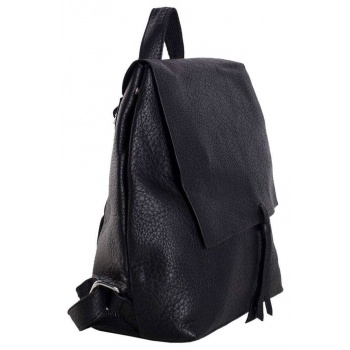 black women`s backpack made of ecological leather