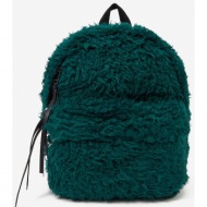green women`s backpack made of artificial fur diesel - women