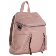light pink quilted eco leather backpack