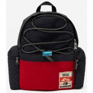 red-black men`s backpack with artificial fur diesel - men