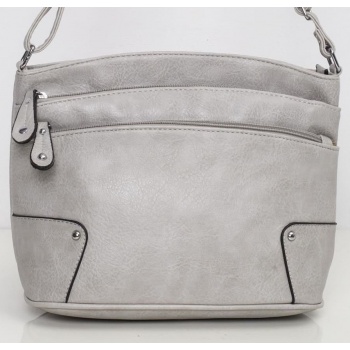 gray handbag made of ecological leather