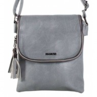 gray small messenger bag with an adjustable strap
