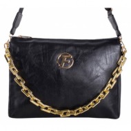 black women`s shoulder bag with a chain