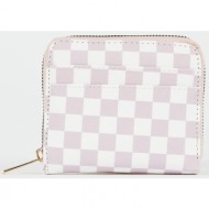 defacto women`s checkerboard patterned faux leather wallet