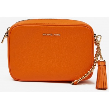orange women`s leather crossbody handbag michael kors jet σε προσφορά