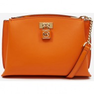 orange women`s leather crossbody handbag michael kors ruby - women