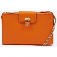 orange women`s leather crossbody handbag michael kors ruby - women