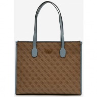 brown ladies patterned handbag guess silvana tote - ladies