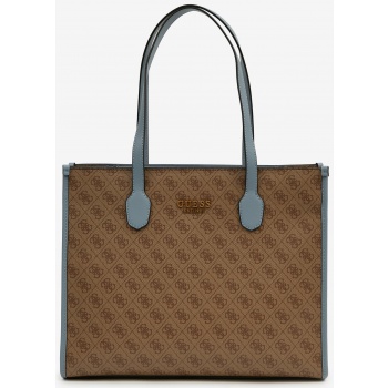 brown ladies patterned handbag guess silvana tote - ladies σε προσφορά