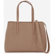 light brown women`s patterned handbag calvin klein - ladies