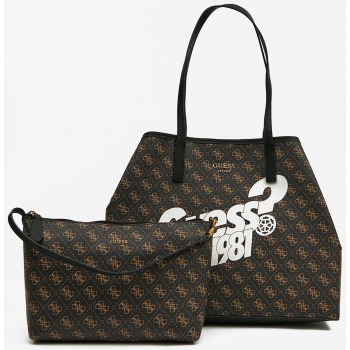 dark brown womens shopper handbag 2 in 1 guess vikky - women σε προσφορά
