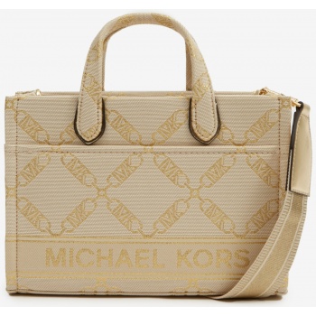 light brown women`s patterned handbag michael kors gigi  σε προσφορά