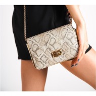capone outfitters shoulder bag - gold - animal print