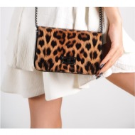 capone outfitters shoulder bag - brown - animal print