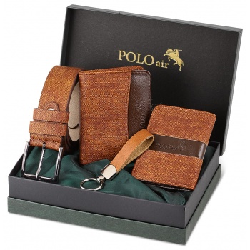 polo air wallet - brown - plain