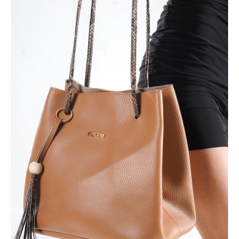 capone outfitters shoulder bag - brown - plain σε προσφορά
