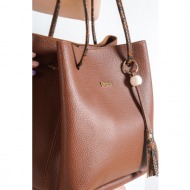 capone outfitters shoulder bag - brown - plain