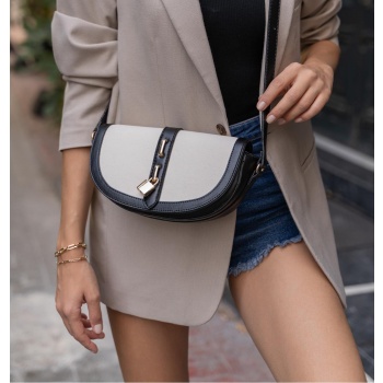 madamra women`s black- cream contrast design crossbody bag σε προσφορά
