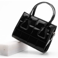 marjin women`s clutch & shoulder bags quilted messenger bag minla black patent leather