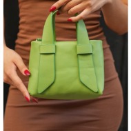 madamra green women`s shoulder bag with straps and double handles