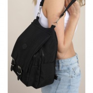 madamra black women`s crinkle fabric school handbag and backpack