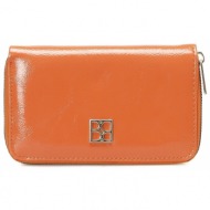 butigo patent leather lux czdn 3pr women`s wallet orange