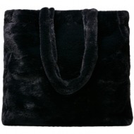 faux fur bag black
