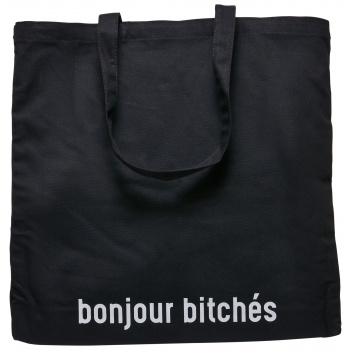 bonjour bitches oversize canvas bag black σε προσφορά