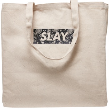 canvas bag slay oversize white σε προσφορά