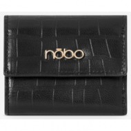 nobo women`s small natural leather wallet black